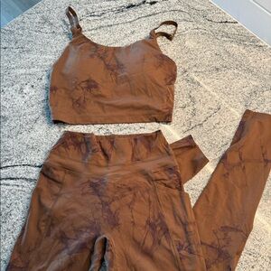 Alphalete Brown Tie Dye Top Leggings (Matching top free)